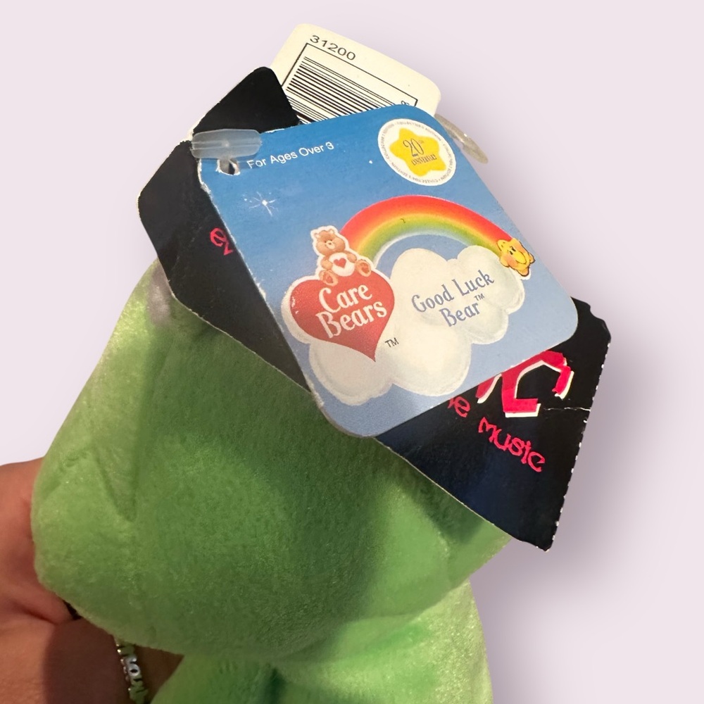 NWT 2002 Hot Topic Care Bears Lucky Green Stuffed Animal 8.5" - Picture 5 of 9